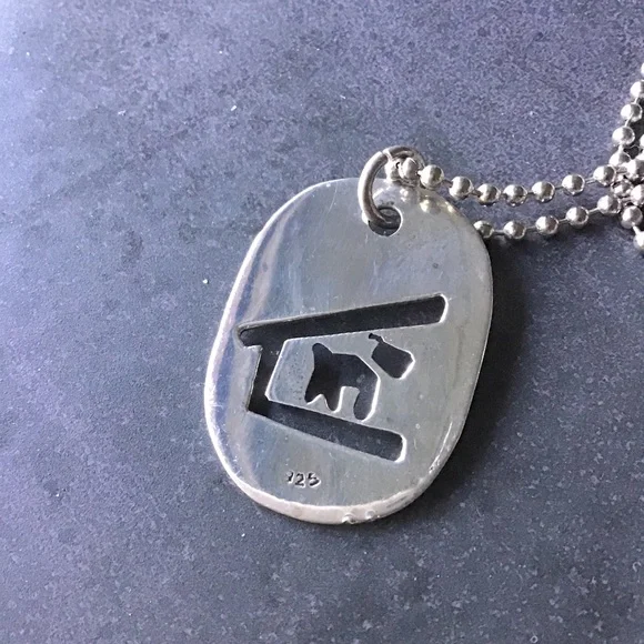 Sterling Silver Pendant Necklace with Dog Design - Picture 3 of 3